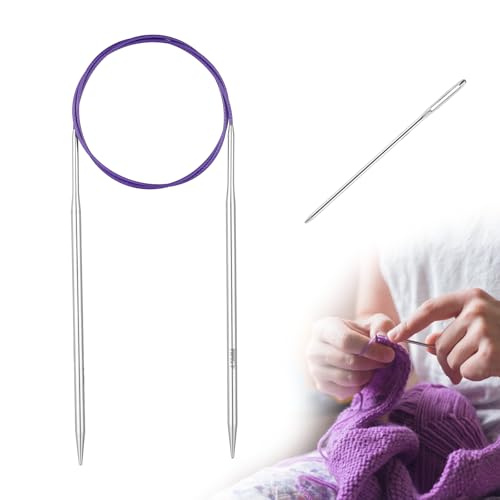 Circular Knitting Needles Stainless Steel Long Needles for Adults Beginners, Flexible Cord for Sweaters Blankets Socks,Lightweight Smooth Tips Magic Loop Knitting Needles (40inch, US7/4.5mm) - color: 40inch, size: US7/4.5mm