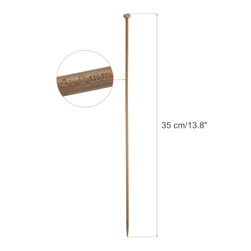 HARFINGTON 4mm Bamboo Knitting Needle Straight Single Pointed 13.8 Inch Long Wooden Sweater Knitting Needles US Size 6 for Yarn Beginners Hand Sock DIY - size: 4mm US Size 6