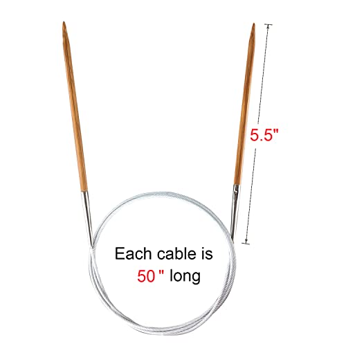 Weabetfu Bamboo Circular Knitting Needle,60-inch Length for Handmade Creative DIY and Any Weave Yarn Projects,US Size 5(3.75mm) - size: US 5(3.75mm)