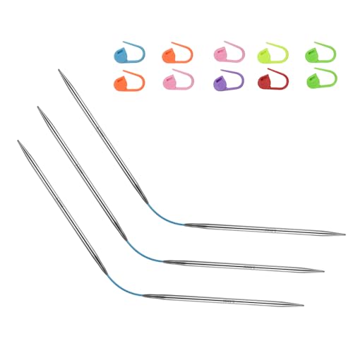 US4/3.5mm9-inchFlexibleCircular DoublePointed Knitting Needles,3-PieceSet | Perfect for knitting socks, stuffed animals, fingerless gloves, coasters, and other small, delicate knitting projects - size: 3.5MM