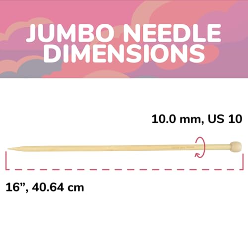 JubileeYarn Jumbo Bamboo Knitting Needles - US 15 (10mm) - 16" Long - 1 Pair - size: US 15/10mm (16" Long)