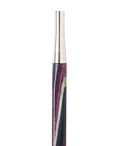 Knit Picks Options 2-3/4" Short Square Interchangeable Wood Knitting Needle Set (Foursquare) | 7 sizes of 2.75 inch long ergonomic knitting needles in a dark color, includes cables, end caps, and connectors. - color: Black