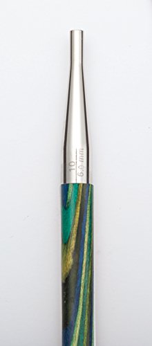 Knit Picks Caspian Wood Short Interchangeable Knitting Needles Set US 4-10 | 7 sizes of 2.75 inch long knitting needles in a green colorway, includes cables, end caps, and connectors. - color: Caspian