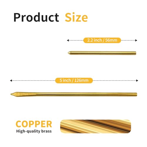 MateIJS 2pcs Brass Shoe Lace Needles, Long Jumbo Leather Sewing Needles with Prong Steel Tips for Leathercraft & Manual Lacing Threading (2 Pieces) - style: Brass