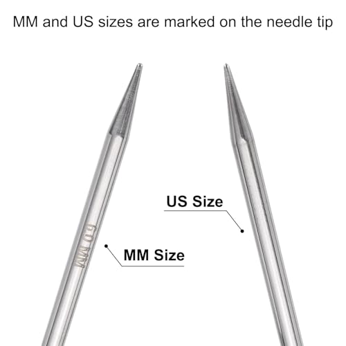 uxcell Size US 10 (6mm) Knitting Needles Circular Needle 31 Inch(80cm) Round Metal Stainless Steel Needle for Handmade Projects DIY Knitting Yellow - color: Yellow, size: 31 inch Size US 10 (6mm)