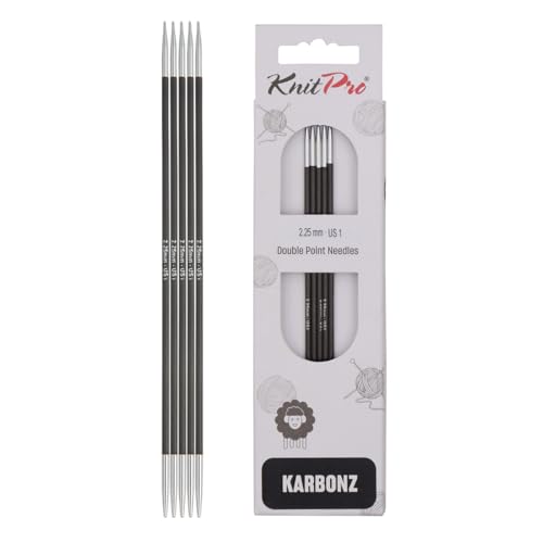 KnitPro Karbonz Double Pointed Needles 6"(15cm) | US Size 1 (2.25mm)