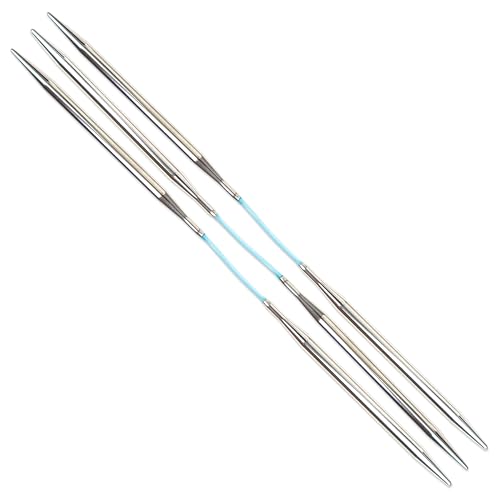 skacel by addi Double Pointed Knitting Needles, 8 Inch (20 cm) Flexiflips Basic Double Point Plated Brass Knitting Needle Pair with Nylon Cord, 3.5 mm (US Size 4) - size: 3.50 mm