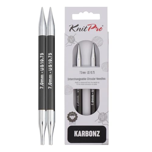 KnitPro Karbonz Interchangeable Circular Needle 5" (13cm) | US Size 10.75 (7mm) - size: US 10.75 (7mm)