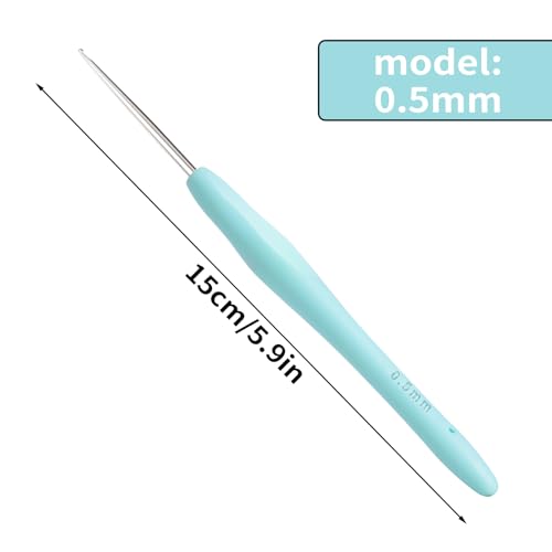 Small Size Crochet Hook Lace Crochet Needle, 0.5mm Crochet Hook, Ergonomic Crochet Hooks，Embroidery Thread Knitting Weaving Tool (0.5 mm) - size: 0.5mm