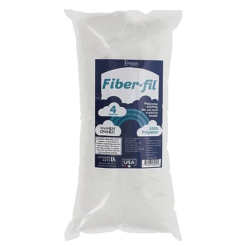 Essentials By Leisure Arts Polyester Fiber-Fil, Premium Fiber-Fil Stuffing, 4oz Bag, High Resilience Polyfill for Filling Stuffed Animals, Crafts, Pillow Stuffing, Cushion Stuffing - color: 4oz Bag