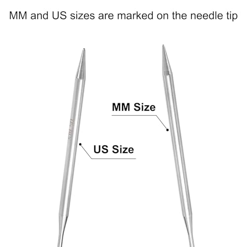 uxcell Size US 10.25 (6.5mm) Knitting Needles Circular Needle 40 Inch(100cm) Round Metal Stainless Steel Needle for Handmade Projects DIY Knitting Black - color: Black, size: 40 inch Size US 10.25 (6.5mm)
