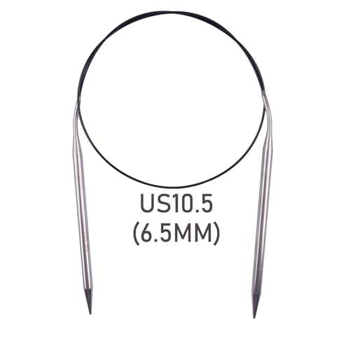 Circular Knitting Needles 32inches/80cm,Size US 10.5(6.5mm) Stainless Steel Round Knitting Needles for Handmade Knitting DIY - size: US10.5/6.5mm