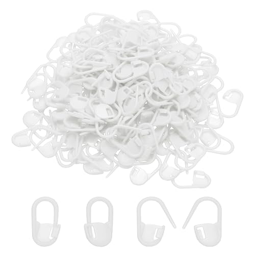 PATIKIL Crochet Stitch Markers Plastic Knitting Markers 200Pcs | Needle Pin Locking Stitch for Sewing Crocheting DIY Craft, White - color: White
