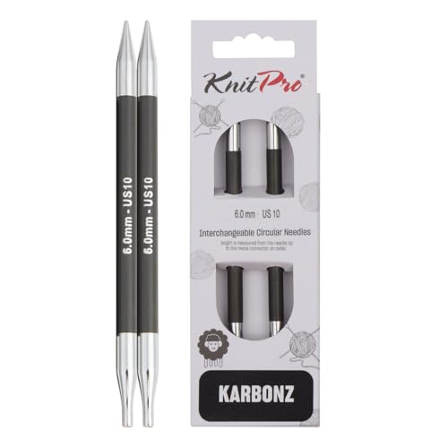 KnitPro Karbonz Interchangeable Circular Needle 5" (13cm)|US Size 10 (6mm) - size: US 10 (6mm)