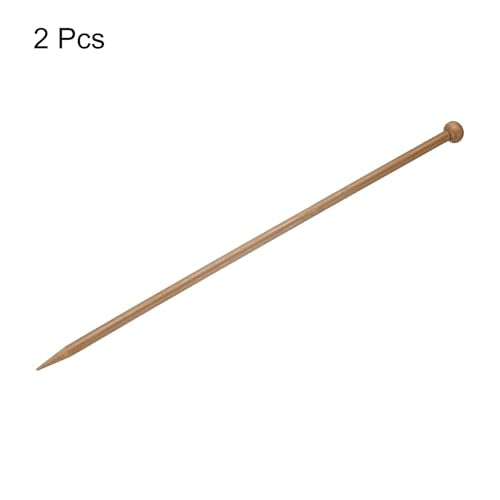 HARFINGTON 8mm Bamboo Knitting Needle Straight Single Pointed 13.8 Inch Long Wooden Sweater Knitting Needles US Size 11 for Yarn Beginners Hand Sock DIY - size: 8mm US Size 11