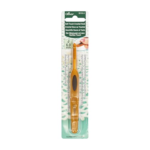 Clover Soft Touch 6.0-mm Crochet Hooks, Size J, 1010/J - size: 6.0 mm Height