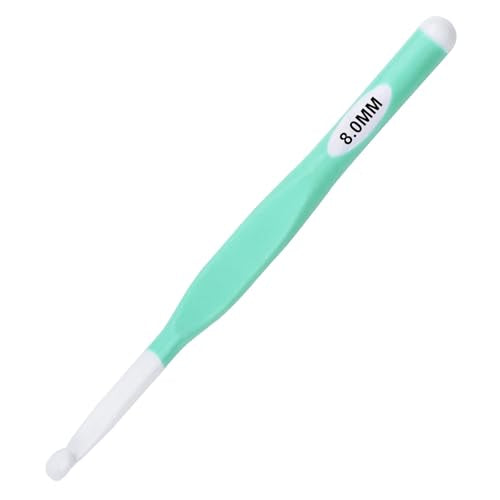 Hobekoee 8mm Large Crochet Hook,Big Crochet Hooks for Chunky Yarn,Extra Long Crochet Hooks with Soft Ergonomic Handle for Crocheting Yarn,Wool Roving - size: 8mm