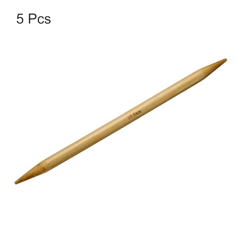 HARFINGTON 5Pcs Bamboo Knitting Needles Double Pointed US 15(10mm) 7.9 Inch(20cm) Straight for Handmade Creative DIY Knitting Craft Yarn, Yellow - color: Yellow, size: US 15(10mm)