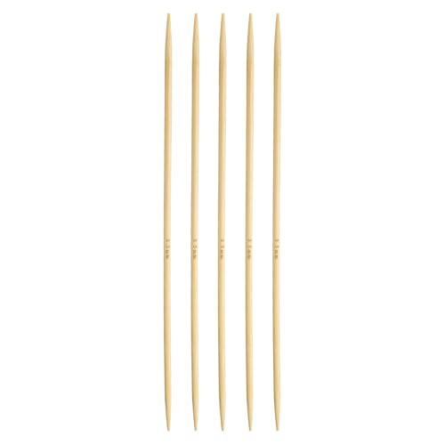 HARFINGTON 5Pcs Bamboo Knitting Needles Double Pointed US 4(3.5mm) 7.9 Inch(20cm) Straight for Handmade Creative DIY Knitting Craft Yarn, Yellow - color: Yellow, size: US 4(3.5mm)