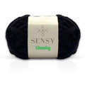 S Sensy Chunky Gauge #7 Jumbo - Polyester Blanket Yarn, Black, 28 Yards 7oz - color: Black, size: 1 Skein