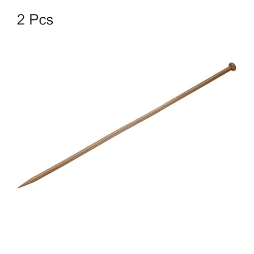 HARFINGTON 6.5mm Bamboo Knitting Needle Straight Single Pointed 13.8 Inch Long Wooden Sweater Knitting Needles US Size 10.25 for Yarn Beginners Hand Sock DIY - size: 6.5mm US Size 10.25