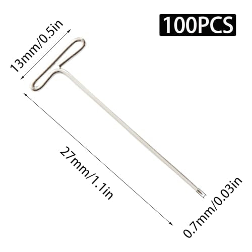 100 Pcs Long Straight T Pins 1.1 Inch Crochet Blocking Pins for Wigs Head Knitting Sewing Quilting - size: 1.1 inch