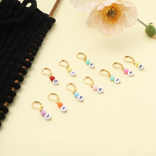 DoreenBeads Stitch Markers for Crocheting and Knitting | Alloy Enamel Crochet Marker Crochet Gifts for Knitting Weaving Sewing Accessories Quilting Jewelry Making - color: 0-9 NumbersGold