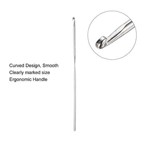 uxcell Stainless Steel Crochet Hook 2.5mm Knitting Needles for DIY Craft Yarn 6Pcs - size: 2.5mm