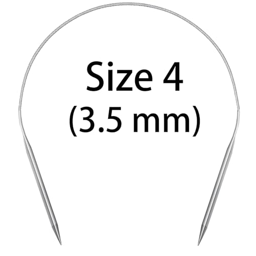 Aolfior Stainless Steel Circular Knitting Needles Size 4 16 Inch 3.5 mm Set Round Metal (Silver, 16 inch-4-(3.5mm)) Suitable for Beginners and Experienced Knitters Alike. - size: 16 inch-4-(3.5mm)