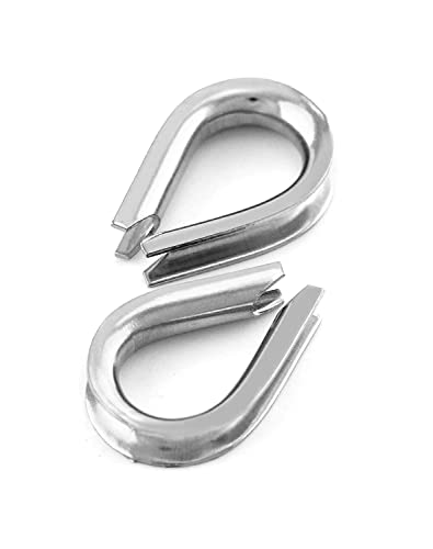 YAMASO 50pcs 1/16" M2 Stainless Steel Thimble for Diameter Wire Rope Cable Thimbles Rigging - style: M2(1/16")-50pcs