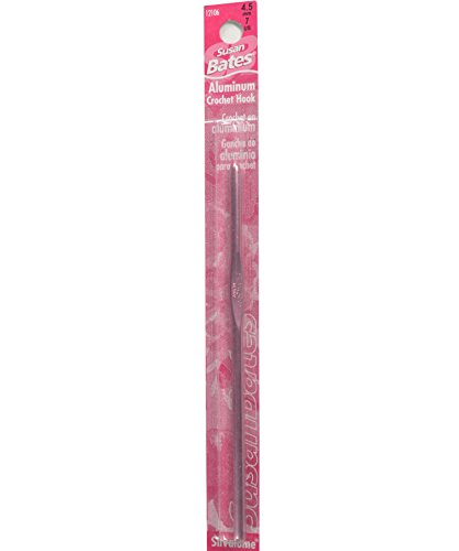 Susan Bates 5-1/2-Inch Silvalume Aluminum Crochet Hook, 5.5mm, Red - size: Size I (5.5mm)