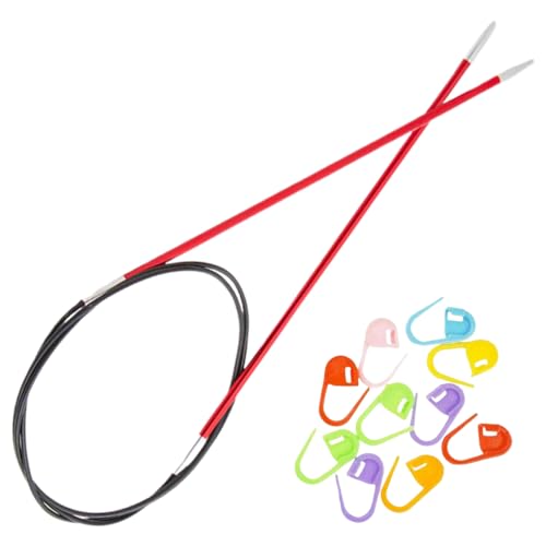 KnitPro Zing 47-Inch US 1.5 (2.5mm) Circular Knitting Needles | Aluminium, Color-Coded, Sharp Tips, Smooth Joins, Stainless Steel Memory-Free Cables, 10 Stitch Markers - size: US 01.5 (2.5mm), 47in. (120cm)