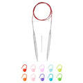 uxcell US 11(8mm) Knitting Circular Needle 40 Inch(100cm) Metal Round Stainless Steel Needle with Large Eye Sewing & Stitch Markers for Handmade Projects DIY Knit Blankets - size: US11(8mm)