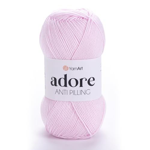 1 Skein YarnArt Adore, Antipilling Yarn, 100% Antipilling Acrlylic, 100 g (3.5 oz), 280 m (306 yd), 3 : Light-DK, Light Pink - 361 - color: Light Pink - 361