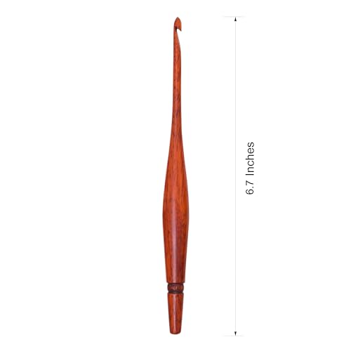 Ommi Ergonomic Handle Crochet Hooks | Handcrafted 6.7’’ Padauk Wood Crochet Hook | Knitting Needle, Craft Yarn Weave | Best Gift! (Padauk, 6 mm) - color: 6 mm