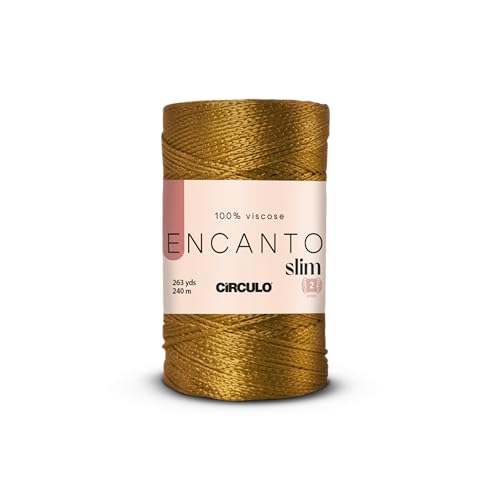 CIRCULO Encanto Slim Roll Yarn 100% Viscose - Luxury & Shine - Sport Weight Yarn - 262 yds, 3.52 oz - Color 7326 - Old Gold - color: 7323 - Old Gold, size: New - Encanto Slim - Sport #2