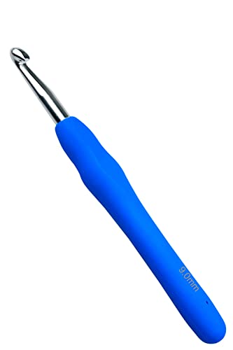 Mdoker Size M/13(9mm) Crochet Hook,Extra Long Crochet Hooks for Arthritic Hands,Ergonomic Grip Soft Handles for Beginners and Experiecced Crochet Lover,Comfortable/Easy to Use - size: 9mm