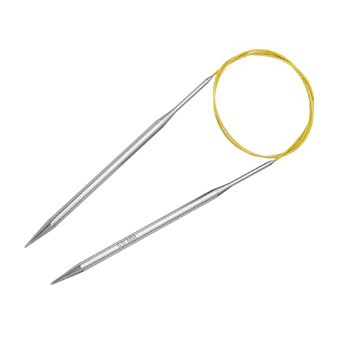 uxcell Size US 10 (6mm) Knitting Needles Circular Needle 31 Inch(80cm) Round Metal Stainless Steel Needle for Handmade Projects DIY Knitting Yellow - color: Yellow, size: 31 inch Size US 10 (6mm)