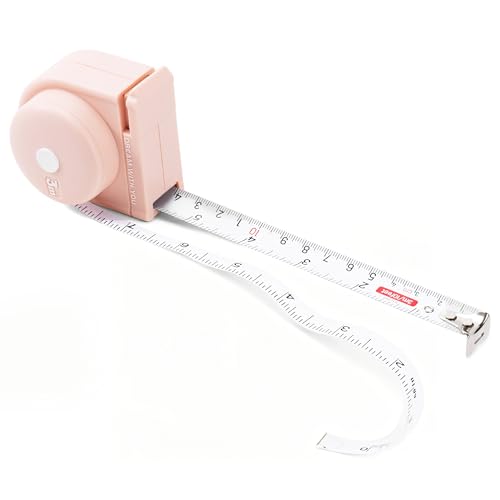 2 in 1 Tape Measure, 60in/1.5m Retractable Measuring Tape with Soft Body Measuring Tape, Dual Sided Inch & Metric, Waist Tape Measure for Body, Sewing, Tailor, Craft, Home - color: pink