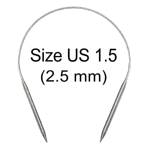 Stainless Steel Circular Knitting Needles 16 Inch / 40cm, US 1.5 (2.5mm) - size: 16inch-US1.5-2.5mm