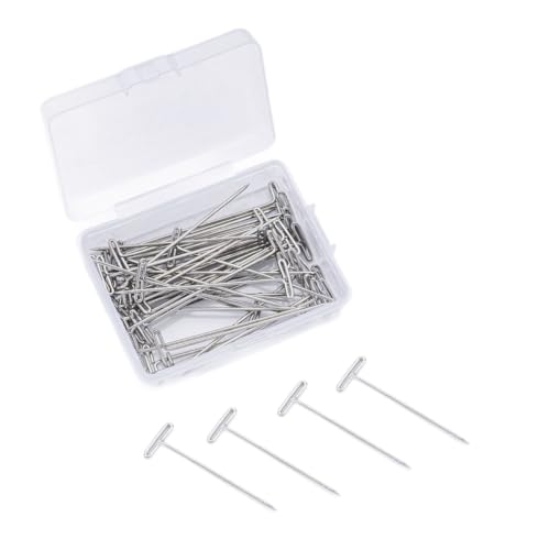 200PCS 1.5 Inch Silver Stainless Steel T-Pins, Universal Straight Pins for Wig Styling, Sewing, Quilting, Knitting Blocking, Craft & Office Decoration - color: Silver, size: 1.5in-200pcs