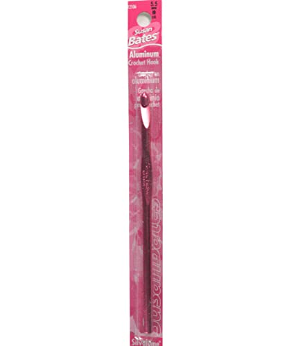 Susan Bates 5-1/2-Inch Silvalume Aluminum Crochet Hook, 5.5mm, Red - size: Size I (5.5mm)