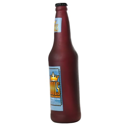 SILLY SQUEAKERS Tuffy 2 Pack Beer Bottle Dog Toy: Squeaky Dog Toy, Washable and Floats, Vinyl - color: 2PK Brown Drools Beer Bottle