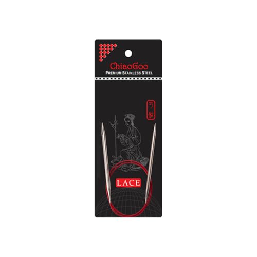 ChiaoGoo SS Red Lace Circular, 16-Inch (40 cm), US 2.5 (3 mm) - size: Size US 2.5 (3 mm)