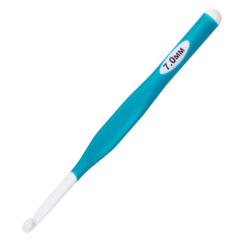 Hobekoee 7mm Crochet Hook,Extra Long Crochet Hooks with Soft Ergonomic Handle for Arthritic Hands,Multicolor Crochet Needles for Beginners and Experiencer - size: 7mm