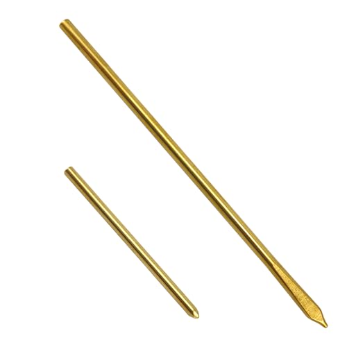 MateIJS 2pcs Brass Shoe Lace Needles, Long Jumbo Leather Sewing Needles with Prong Steel Tips for Leathercraft & Manual Lacing Threading (2 Pieces) - style: Brass