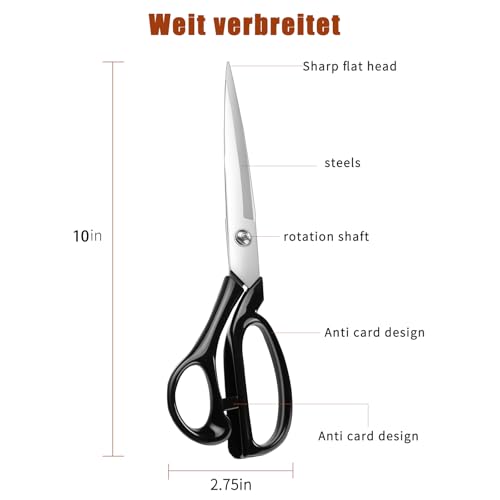 10Inch fabric scissors with protective cover,for Tailor Office Home | Ideal for Quilting, All Purpose Duty Fabric Scissors