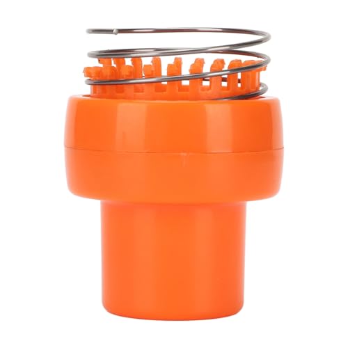 Jeanoko Mini Machine, Wire Crochet Orange Ergonomic Design Auto Release Safe Durable Wire Crochet Knitter for Hat Scarf Socks