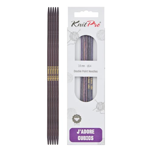 KnitPro J’Adore Cubics Double Pointed Needles 6" (15cm) | US Size 4 (3.5mm) - size: US 4 (3.5mm)