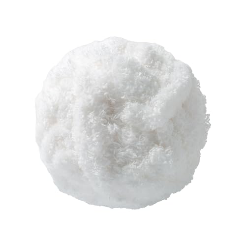 Loops & Threads Fluffy Chenille Yarn - Yarn for Knitting, Crochet, Weaving, and Arts & Crafts - White, Polyester, 10.58 oz - color: White